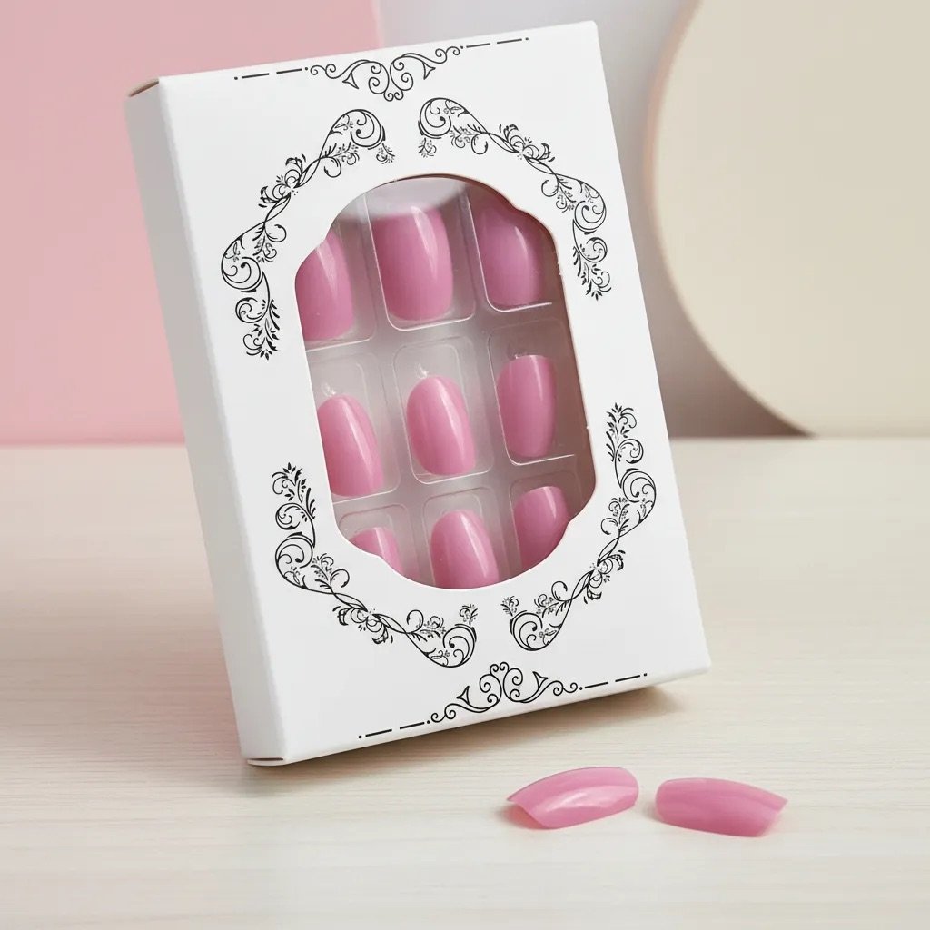 Uñas press on rosa doll puestas en mano — Klaia Beauty